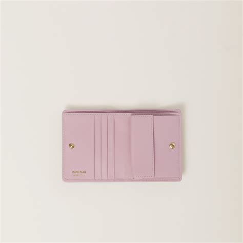 Small matelassé nappa leather wallet Pink 